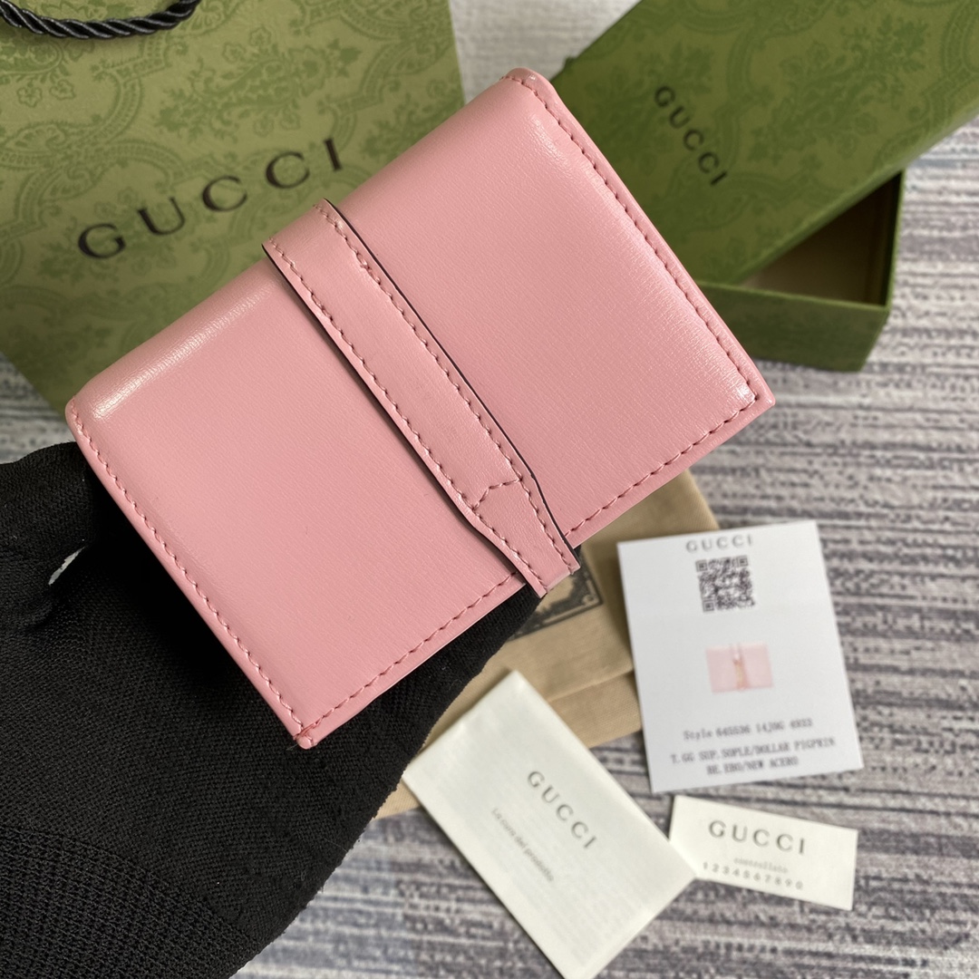 Gucci Jackie 1961 Card Case Wallet 645536 Pink